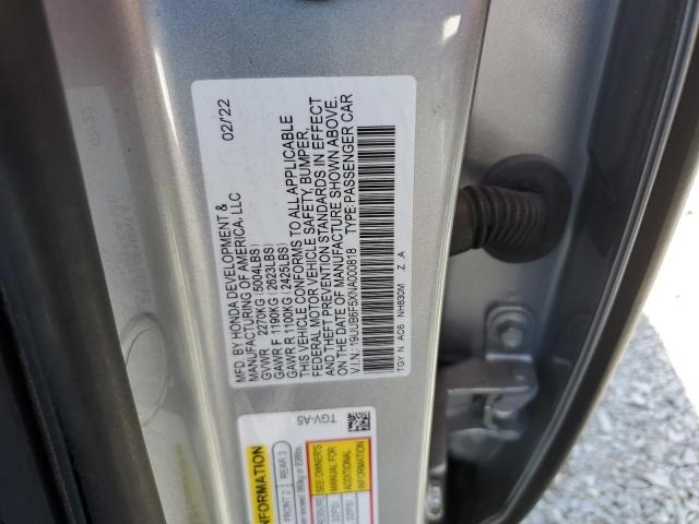 19UUB6F5XNA000818 - 2022 ACURA TLX TECH A GRAY photo 12