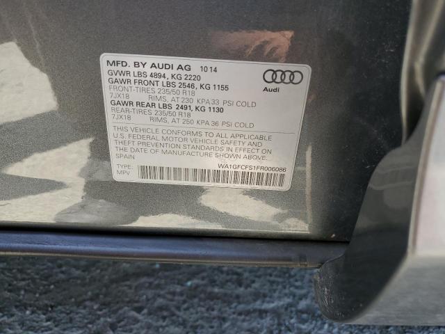 WA1GFCFS1FR006086 - 2015 AUDI Q3 PRESTIGE GRAY photo 13