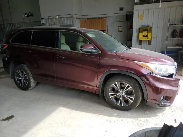 5TDJKRFH2GS331928 - 2016 TOYOTA HIGHLANDER XLE MAROON photo 4