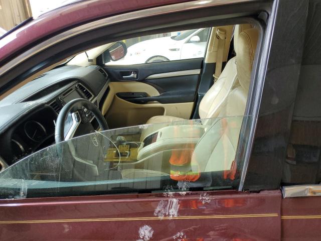 5TDJKRFH2GS331928 - 2016 TOYOTA HIGHLANDER XLE MAROON photo 7