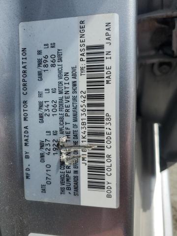 JM1BL1K43B1365422 - 2011 MAZDA SPEED 3 GRAY photo 12