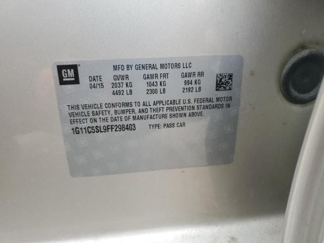 1G11C5SL9FF298403 - 2015 CHEVROLET MALIBU 1LT 金色 照片 12