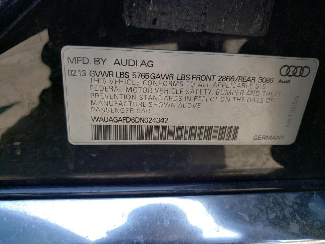 WAUAGAFD6DN024342 - 2013 AUDI A8 QUATTRO BLACK photo 12