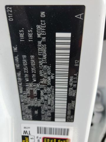 5TDGZRAH5NS544477 - 2022 TOYOTA HIGHLANDER XLE WHITE photo 13