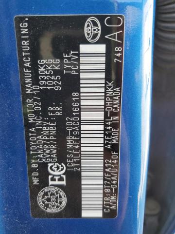 2T1LE4EE9AC016618 - 2010 TOYOTA COROLLA MA S BLUE photo 13