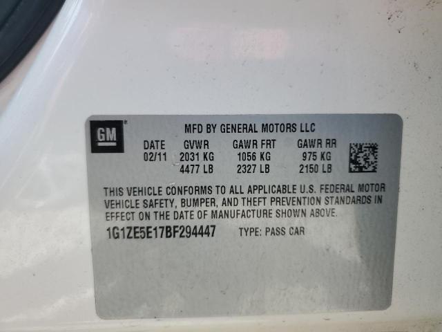 1G1ZE5E17BF294447 - 2011 CHEVROLET MALIBU LTZ თეთრი ფოტო 12