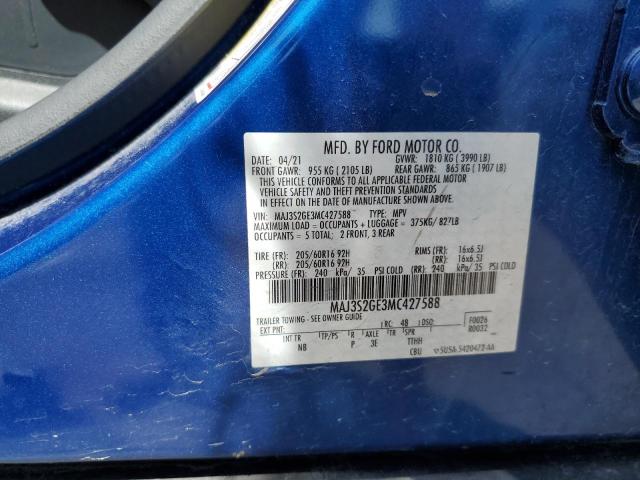 MAJ3S2GE3MC427588 - 2021 FORD ECOSPORT SE 蓝色 照片 13