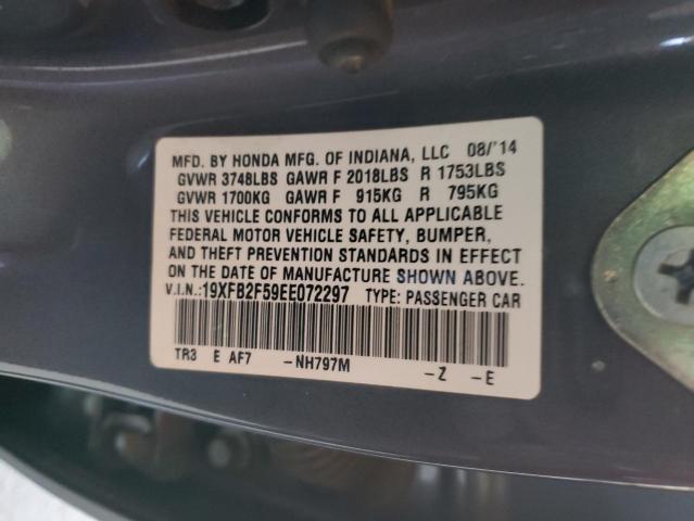 19XFB2F59EE072297 - 2014 HONDA CIVIC LX 灰色 照片 12