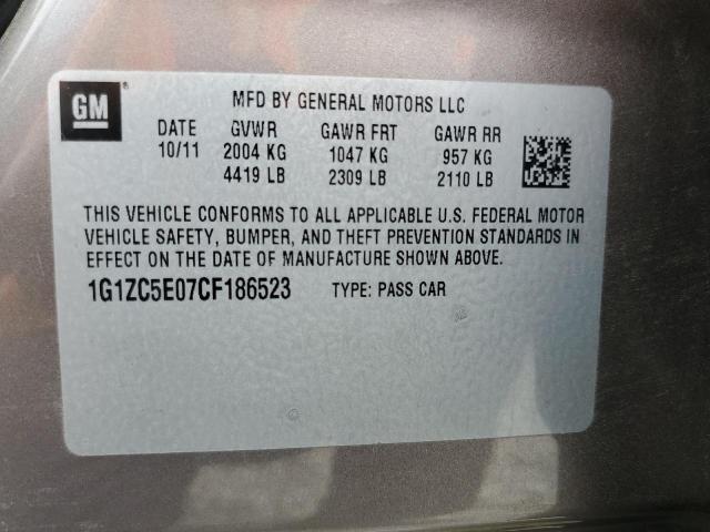 1G1ZC5E07CF186523 - 2012 CHEVROLET MALIBU 1LT GRAY photo 12