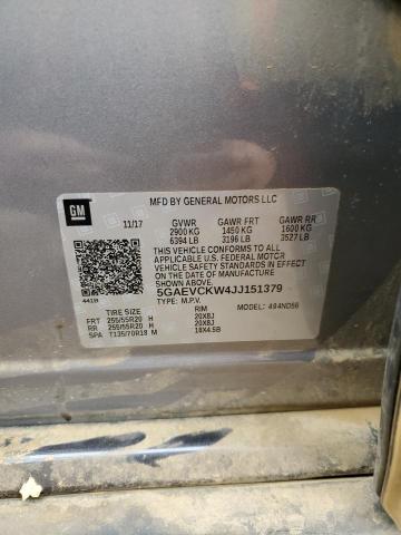 5GAEVCKW4JJ151379 - 2018 BUICK ENCLAVE AVENIR GRAY photo 14