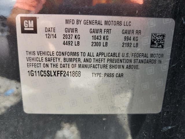 1G11C5SLXFF241868 - 2015 CHEVROLET MALIBU 1LT 石墨色 照片 12