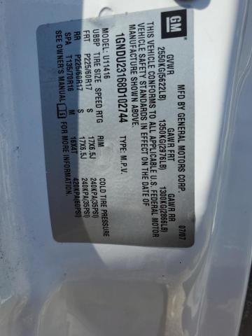 1GNDU23168D102744 - 2008 CHEVROLET UPLANDER LS WHITE photo 13