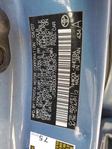 JTDKB20UX77653910 - 2007 TOYOTA PRIUS BLUE photo 12