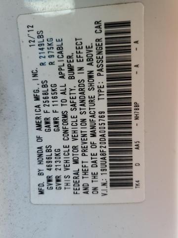 19UUA8F20DA005769 - 2013 ACURA TL 白色 照片 12