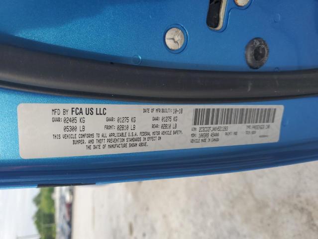 2C3CDZFJXKH521283 - 2019 DODGE CHALLENGER R/T SCAT PACK BLUE photo 13