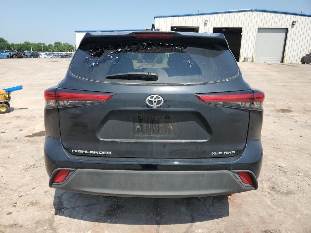 5TDGZRBH2MS559323 - 2021 TOYOTA HIGHLANDER XLE BLACK photo 6