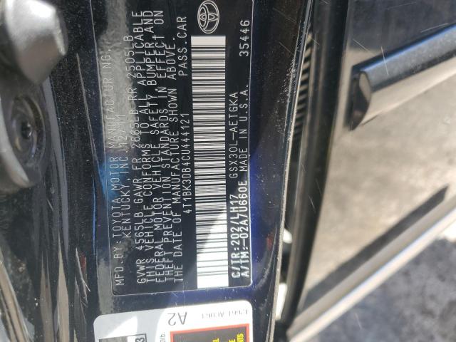 4T1BK3DB4CU444121 - 2012 TOYOTA AVALON BASE BLACK photo 13