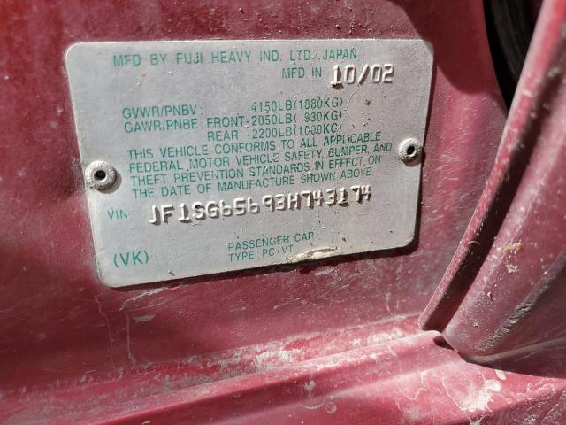 JF1SG65693H743174 - 2003 SUBARU FORESTER 2.5XS Каштановый фото 13