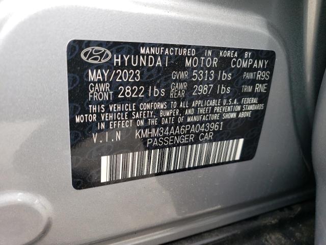 KMHM34AA6PA043961 - 2023 HYUNDAI IONIQ 6 SEL SILVER photo 12