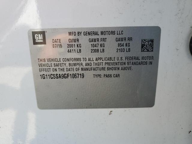 1G11C5SA9GF106719 - 2016 CHEVROLET MALIBU LIM LT 白色 照片 12