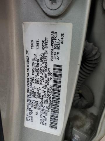 5TEGN92N94Z423730 - 2004 TOYOTA TACOMA DOUBLE CAB PRERUNNER SILVER photo 13