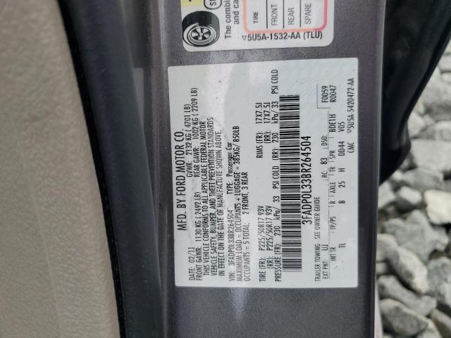 3FADP0L33BR264504 - 2011 FORD FUSION HYBRID GRAY photo 12