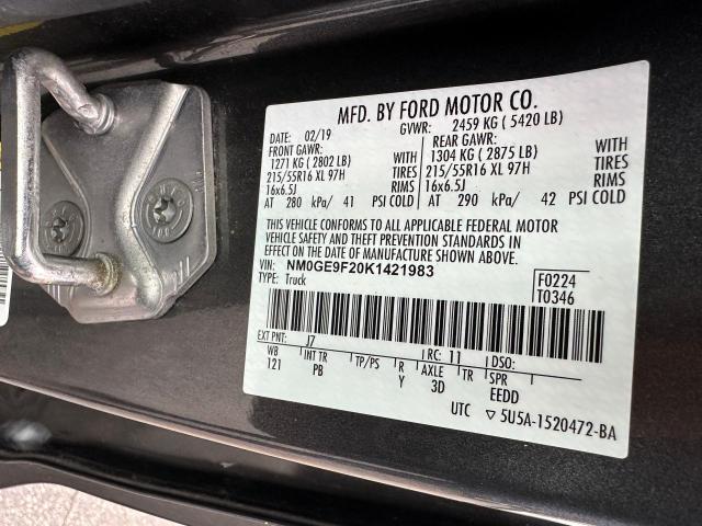 NM0GE9F20K1421983 - 2019 FORD TRANSIT CO XLT GRAY photo 10