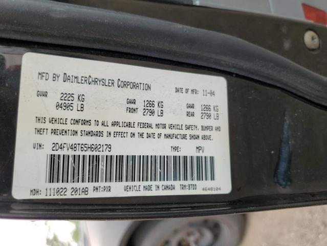 2D4FV48T65H602179 - 2005 DODGE MAGNUM SE BLACK photo 12