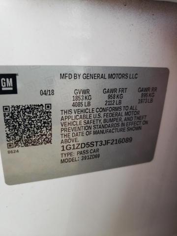 1G1ZD5ST3JF216089 - 2018 CHEVROLET MALIBU LT WHITE photo 12