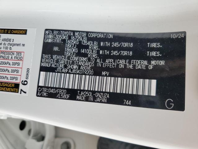 JTEABFAJ8SK019200 - 2025 TOYOTA LAND CRUIS BASE Ağ foto 13