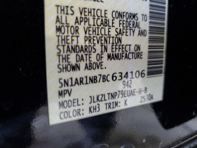 5N1AR1NB7BC634106 - 2011 NISSAN PATHFINDER S BLACK photo 13