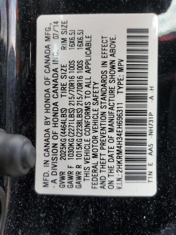 2HKRM4H34EH696311 - 2014 HONDA CR-V LX BLACK photo 14