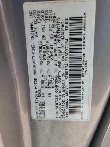 5TBRT3419YS097154 - 2000 TOYOTA TUNDRA ACCESS CAB 银色 照片 12