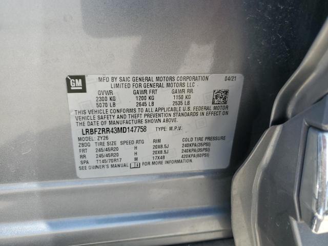 LRBFZRR43MD147758 - 2021 BUICK ENVISION AVENIR SILVER photo 13