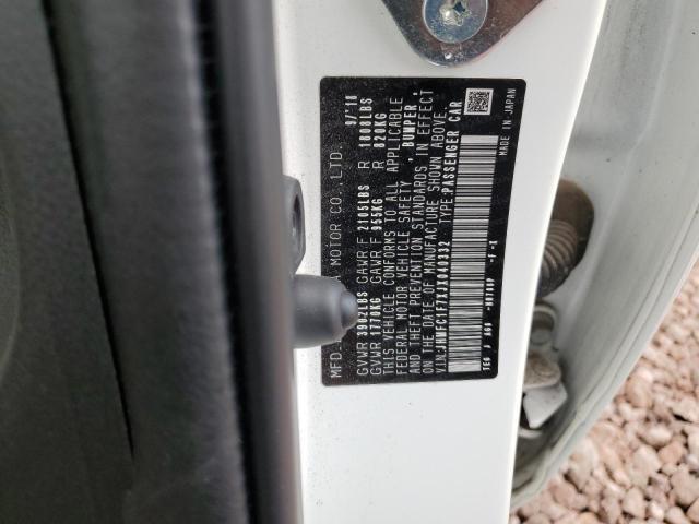 JHMFC1F7XJX040332 - 2018 HONDA CIVIC EXL 白色 照片 12