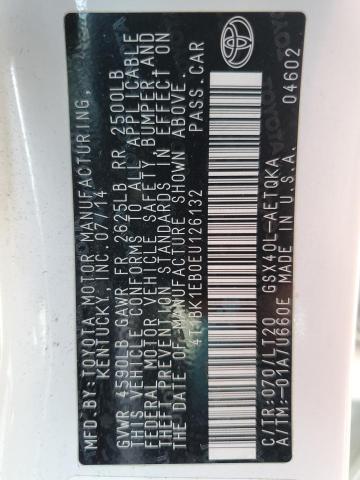 4T1BK1EB0EU126132 - 2014 TOYOTA AVALON BASE 白色 照片 13