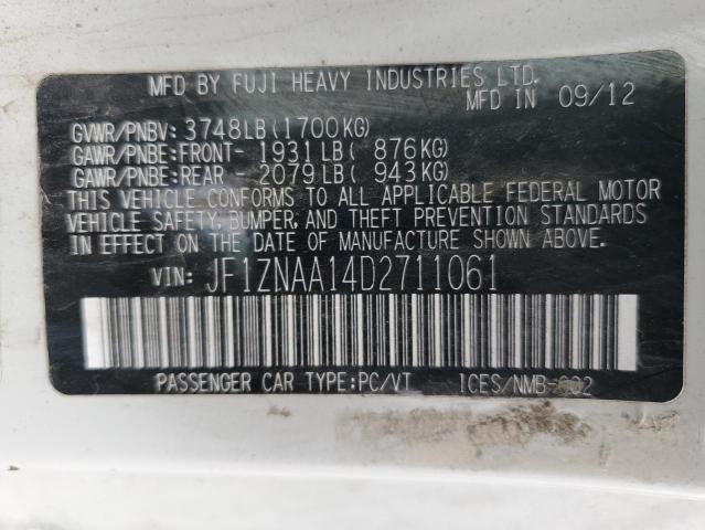 JF1ZNAA14D2711061 - 2013 TOYOTA SCION FR-S WHITE photo 13