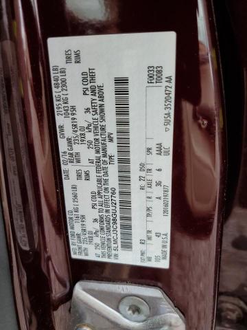 5LMCJ3C98GUJ27760 - 2016 LINCOLN MKC RESERVE BURGUNDY photo 12