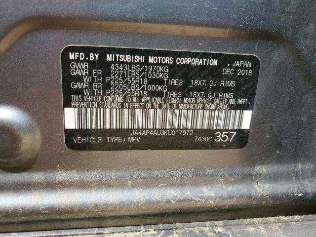 JA4AP4AU3KU017972 - 2019 MITSUBISHI OUTLANDER SE 灰色 照片 13