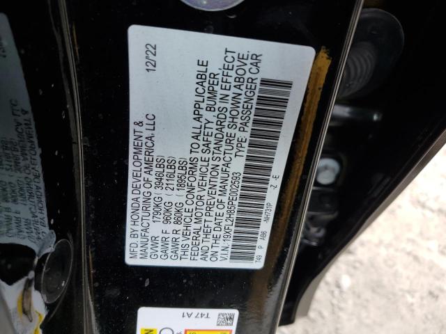 19XFL2H85PE002593 - 2023 HONDA CIVIC SPORT 黑色 照片 12