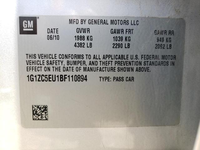 1G1ZC5EU1BF110894 - 2011 CHEVROLET MALIBU 1LT SILVER photo 12