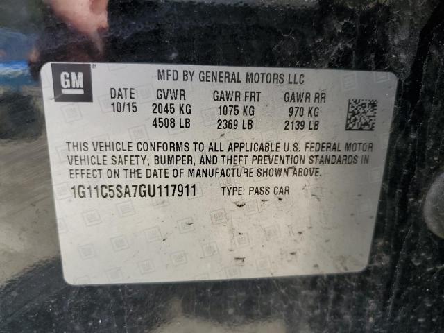 1G11C5SA7GU117911 - 2016 CHEVROLET MALIBU LIM LT 黑色 照片 12