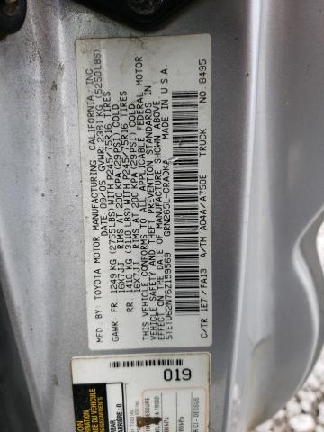 5TETU62N76Z159569 - 2006 TOYOTA TACOMA PRERUNNER ACCESS CAB SILVER photo 12