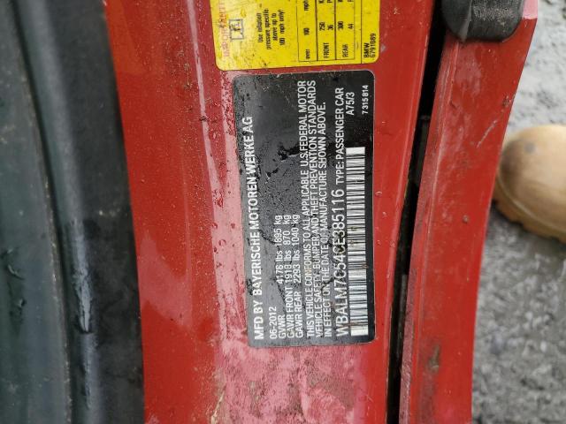 WBALM7C54CE385116 - 2012 BMW Z4 SDRIVE35I RED photo 12