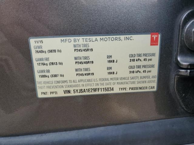 5YJSA1E29FF115034 - 2015 TESLA MODEL S BROWN photo 14