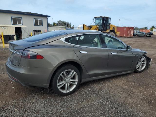 5YJSA1E29FF115034 - 2015 TESLA MODEL S BROWN photo 3