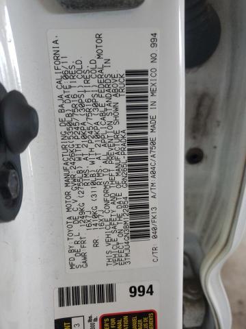 3TMJU4GN3BM122854 - 2011 TOYOTA TACOMA DOUBLE CAB PRERUNNER WHITE photo 13