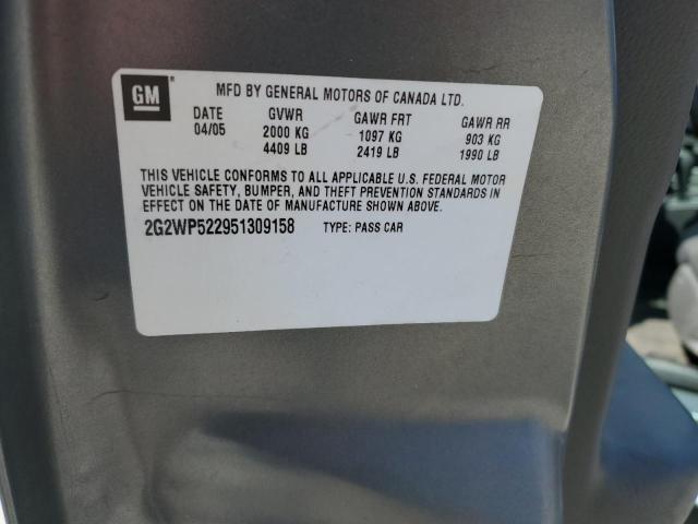 2G2WP522951309158 - 2005 PONTIAC GRAND PRIX 石墨色 照片 12