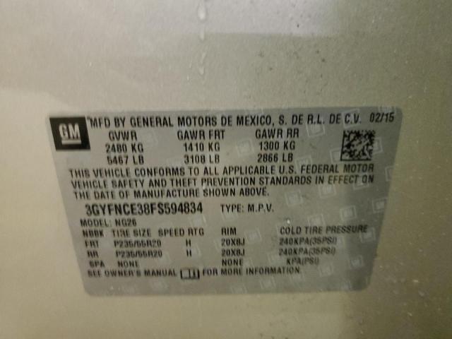 3GYFNCE38FS594834 - 2015 CADILLAC SRX PERFORMANCE COLLECTION Қоңыр фото 12