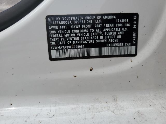 1VWMA7A39LC008081 - 2020 VOLKSWAGEN PASSAT R-LINE Ağ foto 12